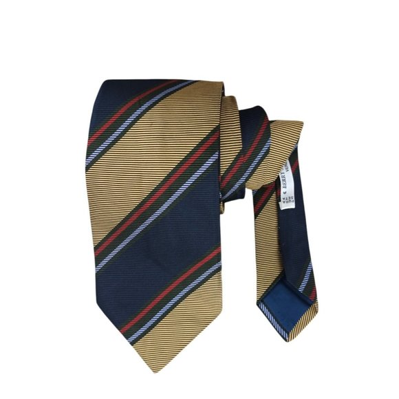 BALENCIAGA Blue Striped Silk Tie ITALY 56"/ 3.7" EC - Picture 1 of 3
